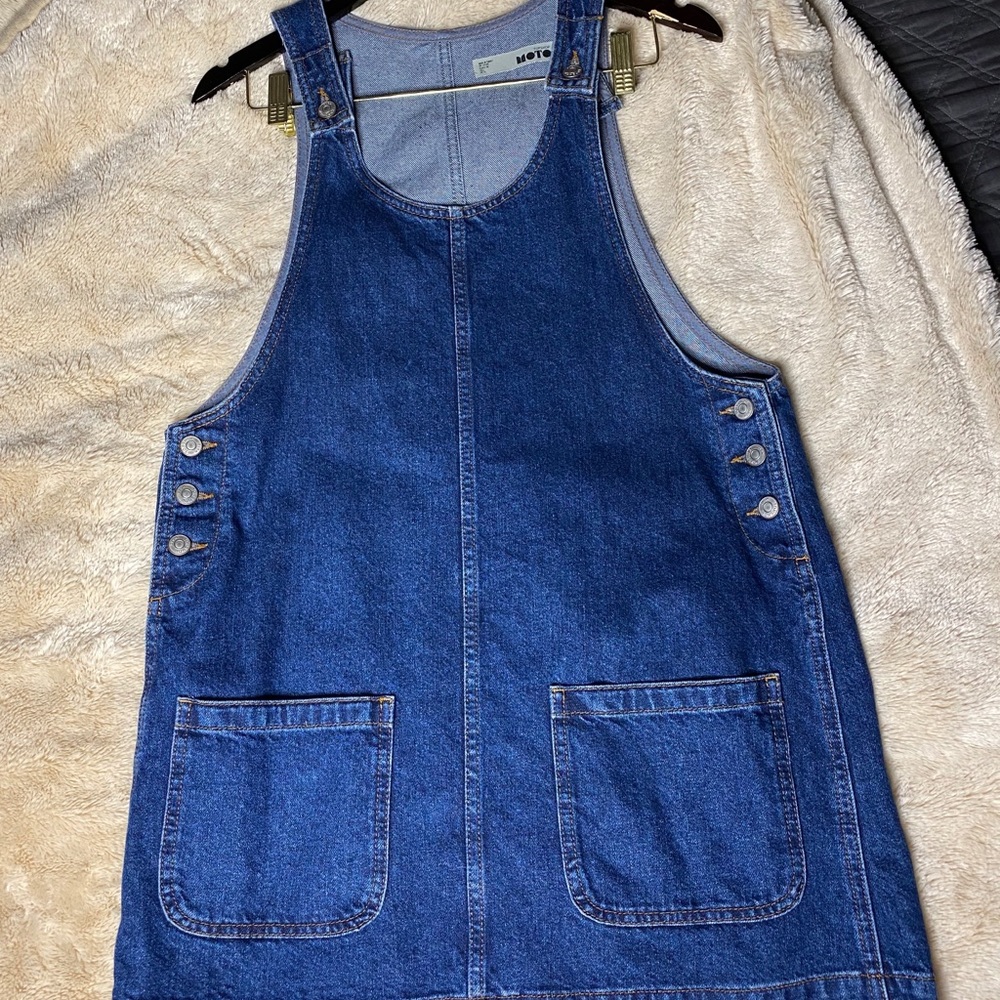 Topshop overall denim dress